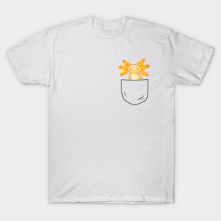 Golden Axolotl in a pocket T-Shirt